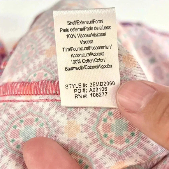 Hale Bob Los Angeles Adelaide Crochet Trim Pink Boho Pattern Blouse Size Small - Picture 15 of 15